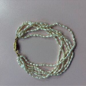 Vintage Freshwater Pearl Bracelet with Gold Clasp